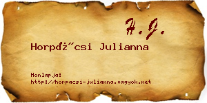 Horpácsi Julianna névjegykártya